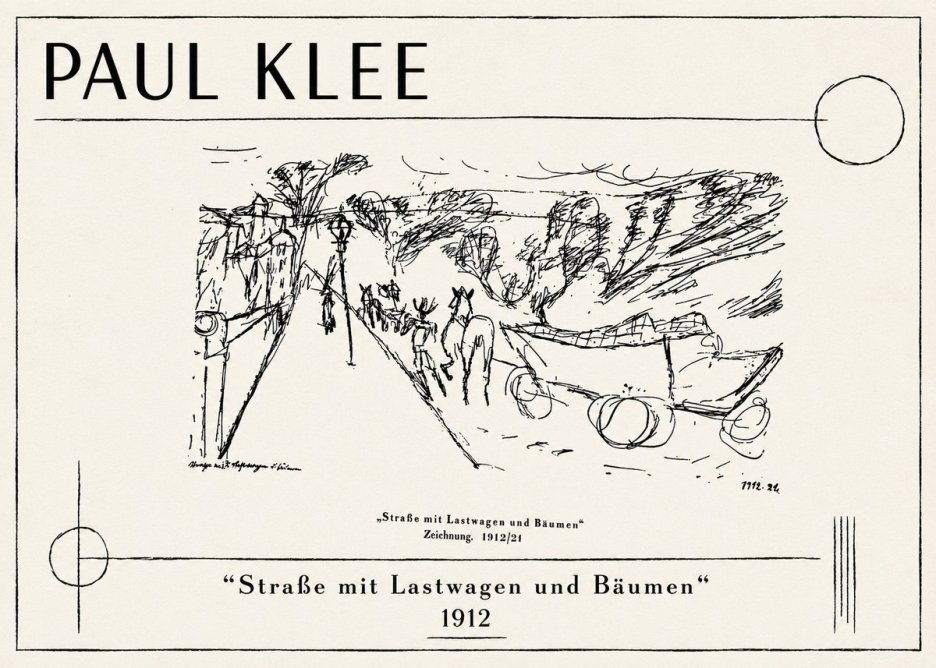 Paul Klee Straße Mit Lastwagen Und Bäumen No1 - Affiche