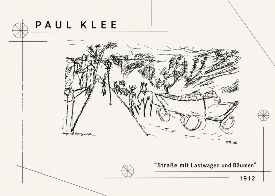 Paul Klee Straße Mit Lastwagen Und Bäumen No2 - Affiche