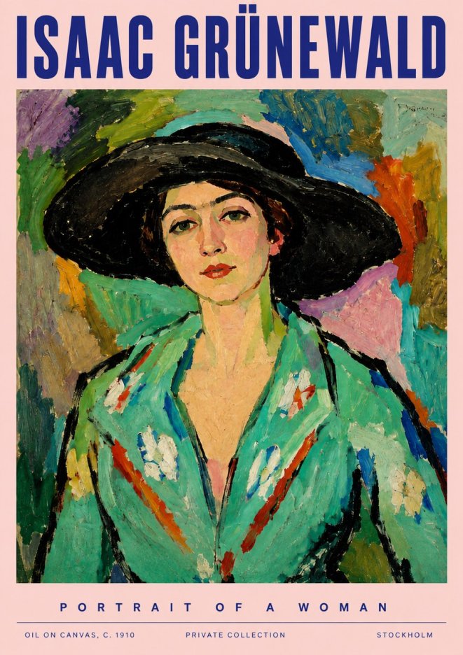 Isaac Grünewald Portrait of a Woman No3 - Affiche