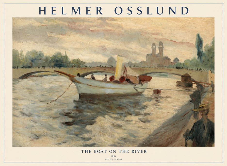 Helmer Osslund The Boat on the River No1 - Affiche