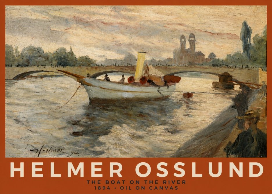 Helmer Osslund The Boat on the River No2 - Affiche