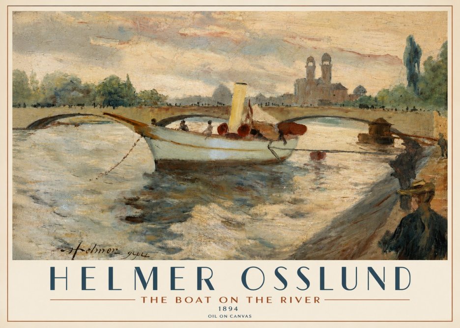 Helmer Osslund The Boat on the River No4 - Affiche