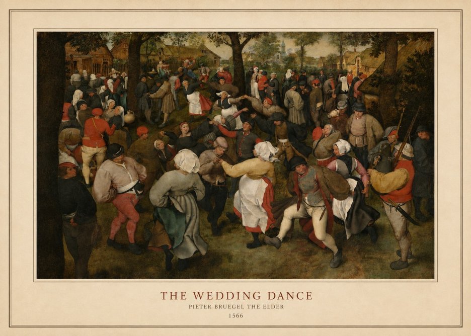 Pieter Bruegel The Wedding Dance II No4 - Affiche