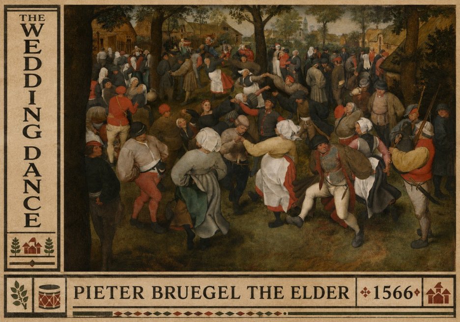 Pieter Bruegel The Wedding Dance II No6 - Affiche