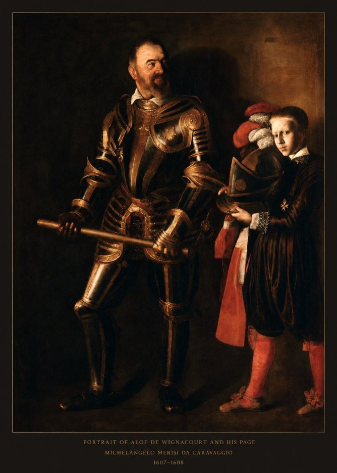 Michelangelo Merisi da Caravaggio Portrait of Alof De Wignacourt and His Page No6 - Affiche