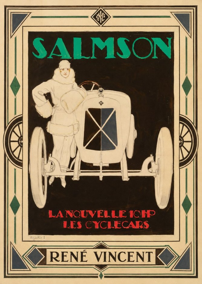 René Vincent Salmson La Nouvelle 10Hp Les Cyclecars No1 - Affiche