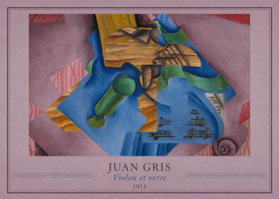 Juan Gris Violon Et Verre No4 - Affiche