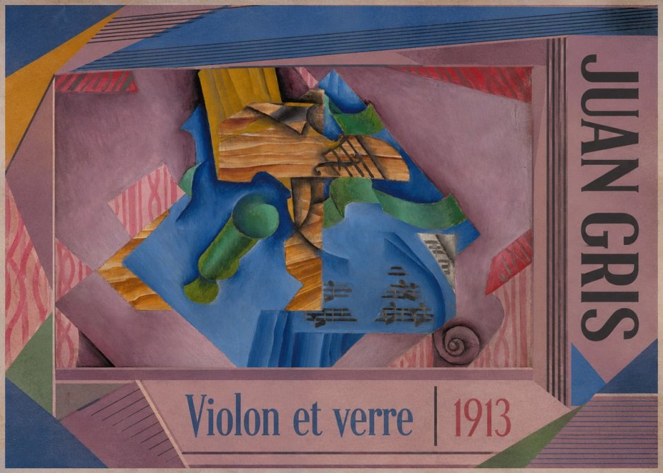 Juan Gris Violon Et Verre No6 - Affiche