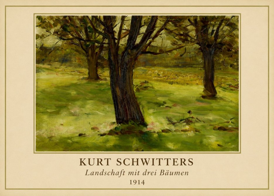 Kurt Schwitters Landschaft Mit Drei Bäumen No4 - Affiche