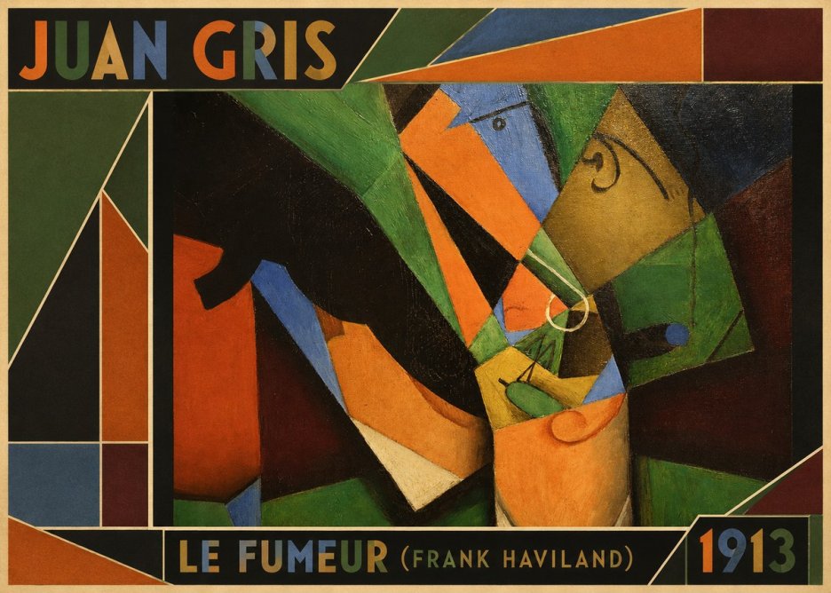 Juan Gris Le Fumeur (Frank Haviland) No1 - Affiche