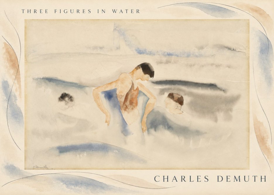 Charles Demuth Three Figures in Water No3 - Affiche