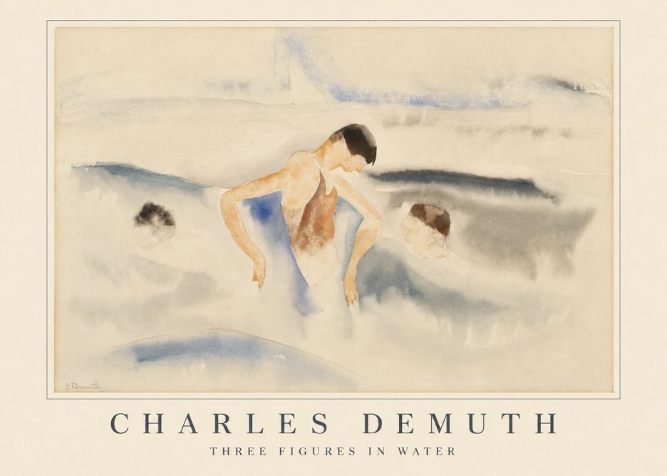 Charles Demuth Three Figures in Water No5 - Affiche