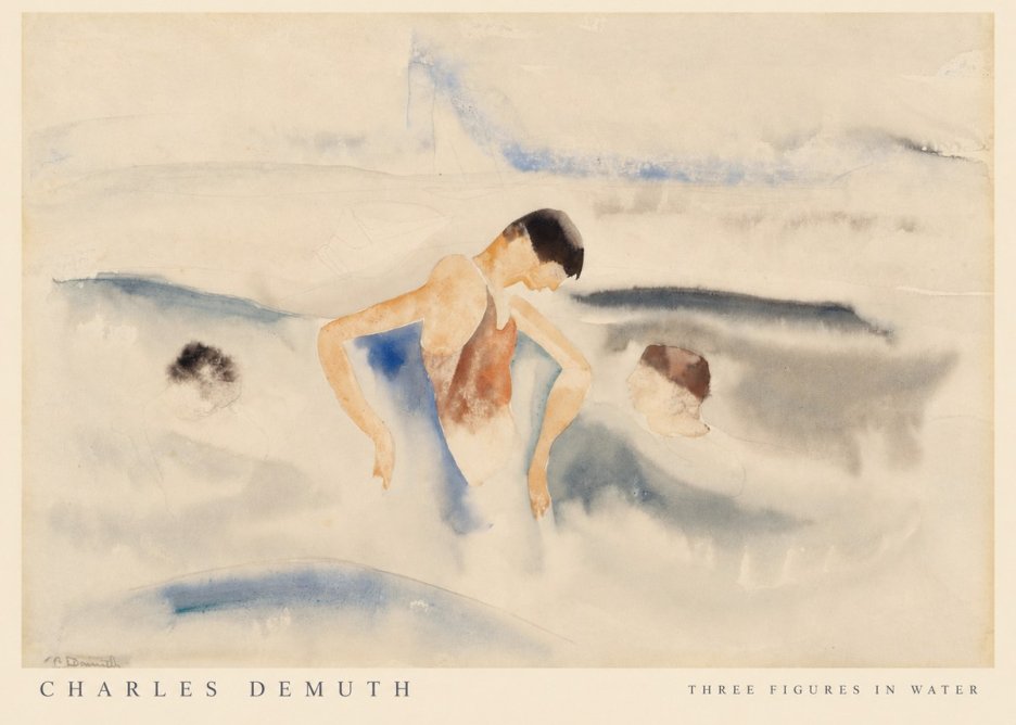 Charles Demuth Three Figures in Water No6 - Affiche