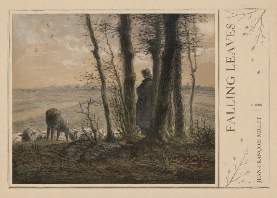 Jean-François Millet Falling Leaves No2 - Affiche