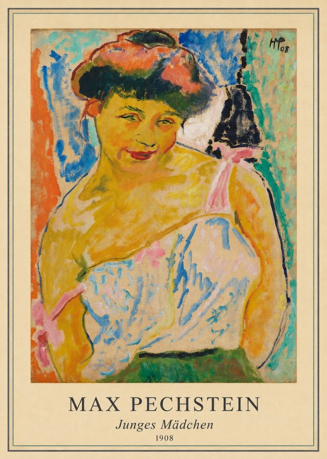 Max Pechstein Junges Mädchen No4 - Affiche