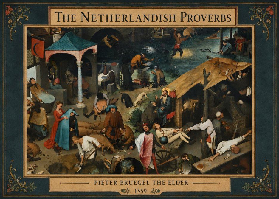 Pieter Bruegel The Netherlandish Proverbs III No3 - Affiche