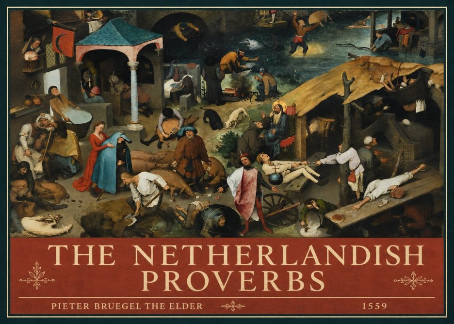 Pieter Bruegel The Netherlandish Proverbs III No4 - Affiche