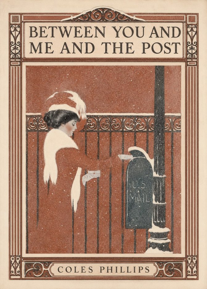 Coles Phillips Between You and Me and the Post No3 - Affiche