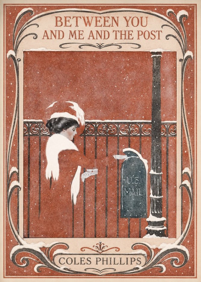 Coles Phillips Between You and Me and the Post No5 - Affiche