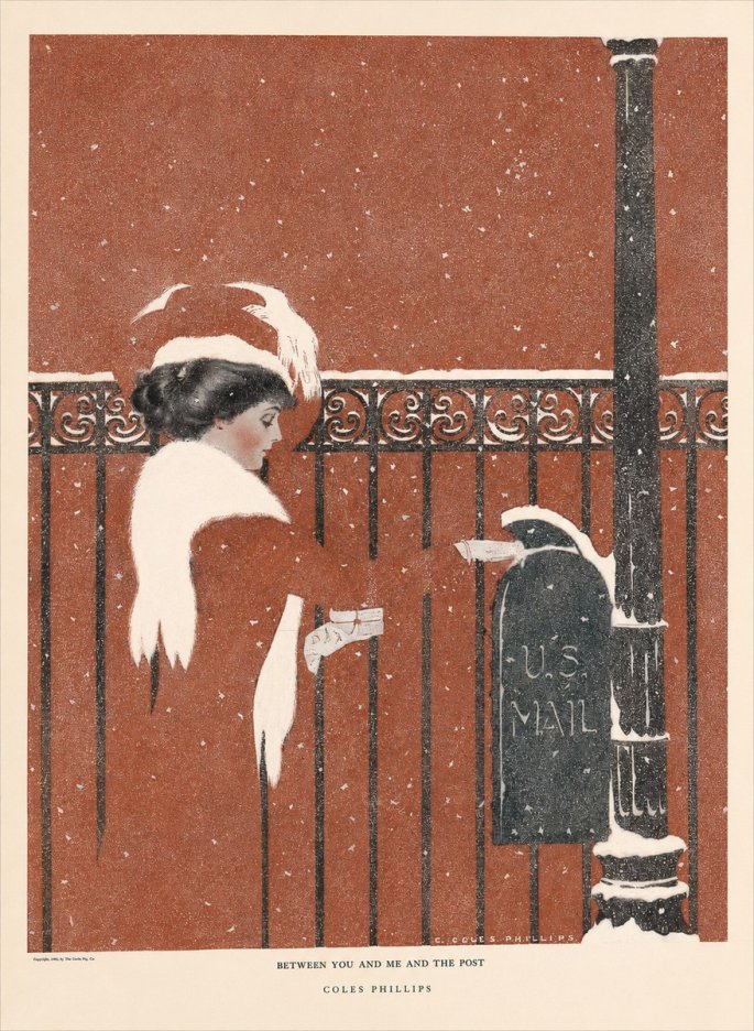 Coles Phillips Between You and Me and the Post No6 - Affiche