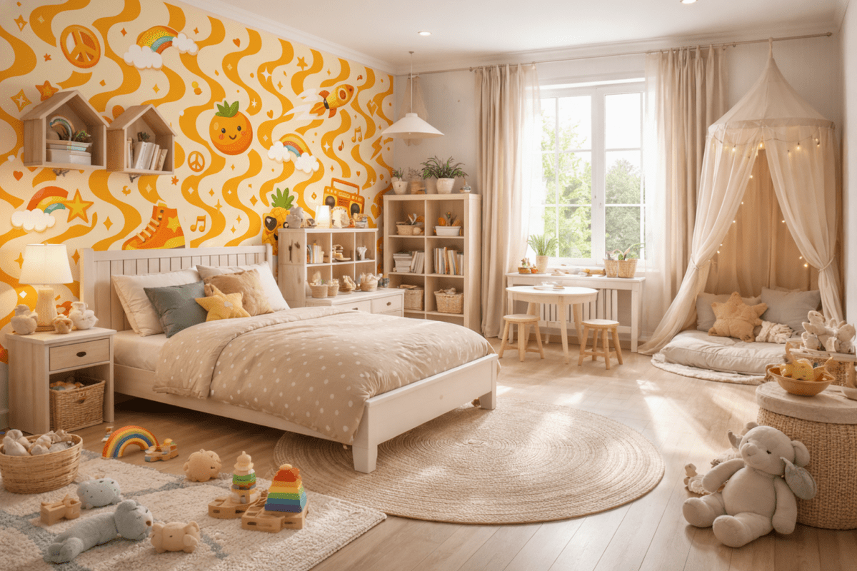 Whimsical Retro Mural