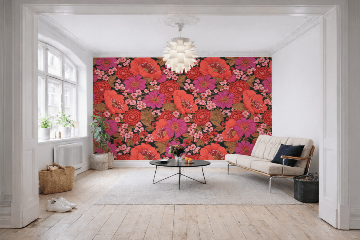 Crimson Petal Tapestry