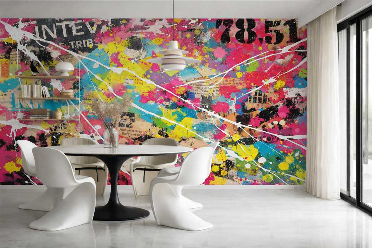 Vibrant Graffiti Cascade