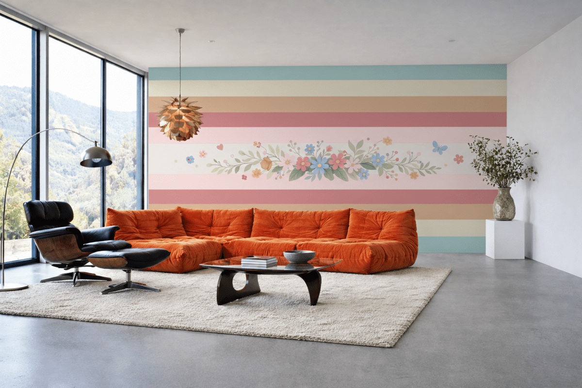 Floral Stripe Canvas