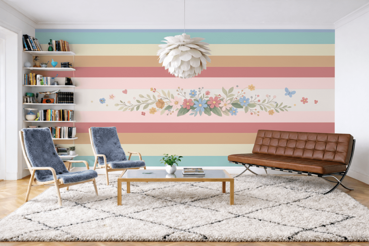 Floral Stripe Canvas