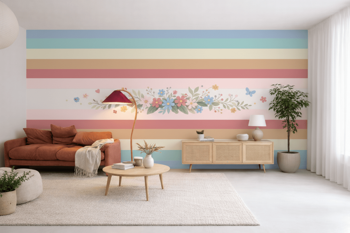 Floral Stripe Canvas