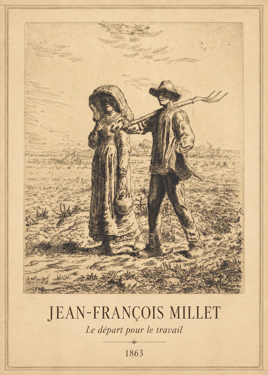 Jean-François Millet Le Départ Pour Le Travail I No1 - Affiche