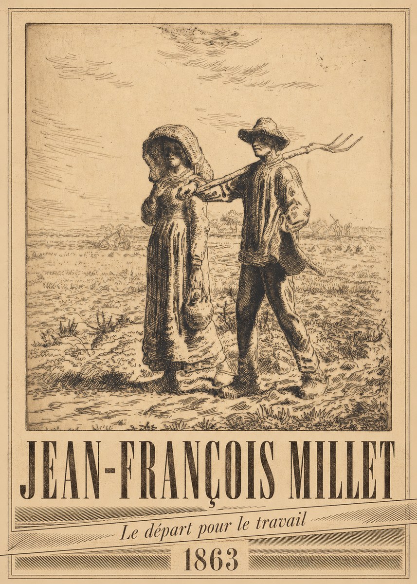 Jean-François Millet Le Départ Pour Le Travail I No5 - Affiche