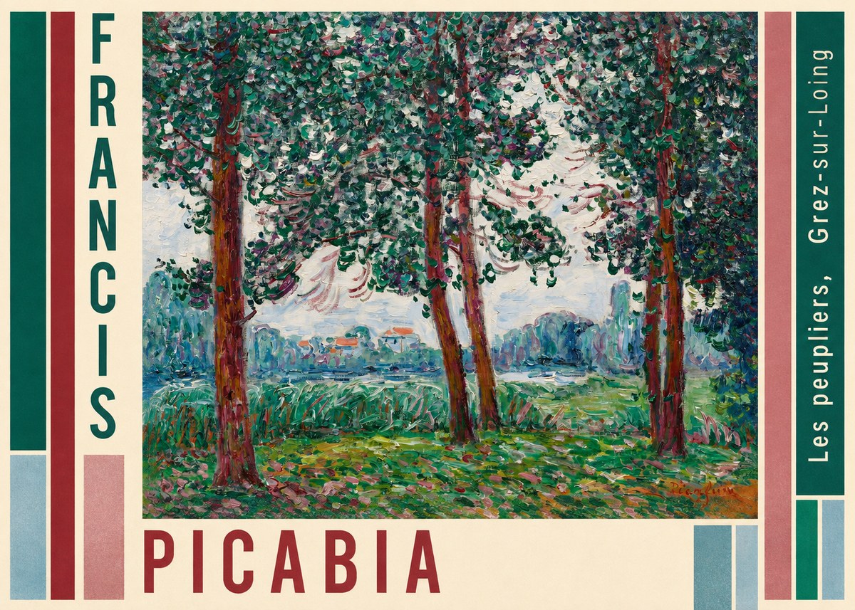 Francis Picabia Les Peupliers, Grez-sur-loing No3 - Affiche