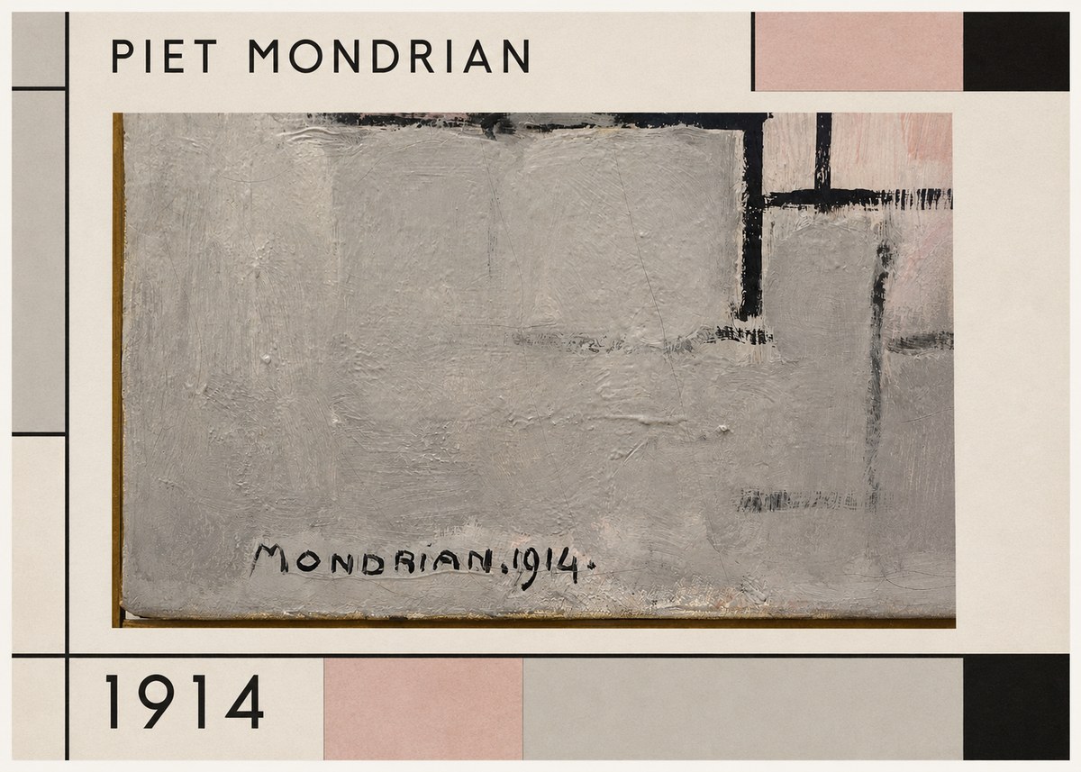 Piet Mondrian Composition 1914 No1 - Affiche