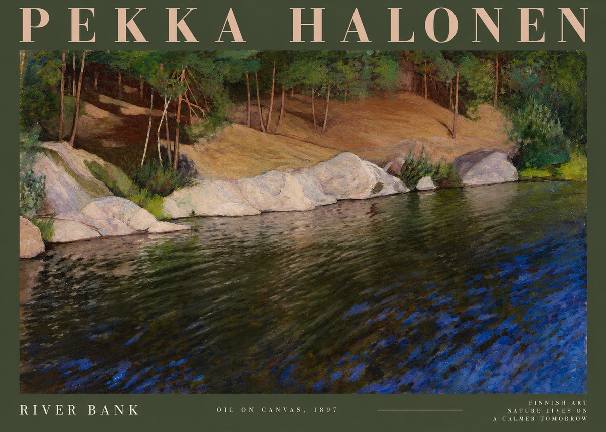 Pekka Halonen River Bank No4 - Affiche