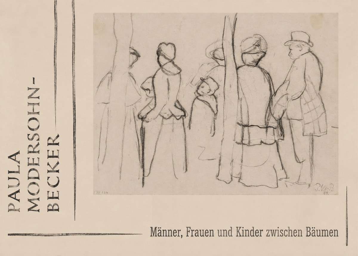 Paula Modersohn-Becker Männer, Frauen Und Kinder Zwischen Bäumen No2 - Affiche