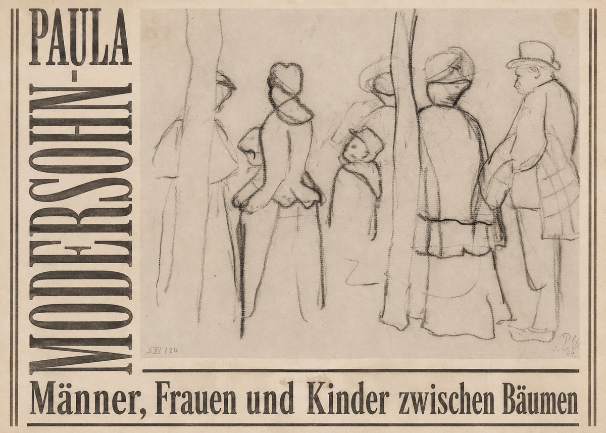 Paula Modersohn-Becker Männer, Frauen Und Kinder Zwischen Bäumen No5 - Affiche