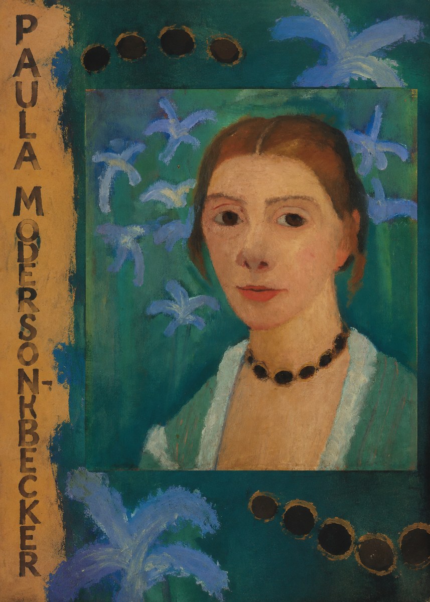 Paula Modersohn-Becker Self-portrait with Blue Flowers No5 - Affiche