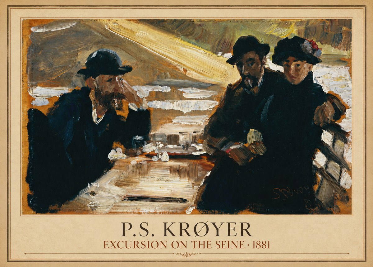P.S. Krøyer Excursion on the Seine No4 - Affiche