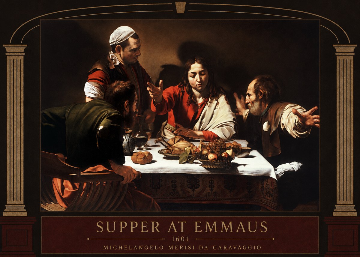 Michelangelo Merisi da Caravaggio Supper at Emmaus No3 - Affiche