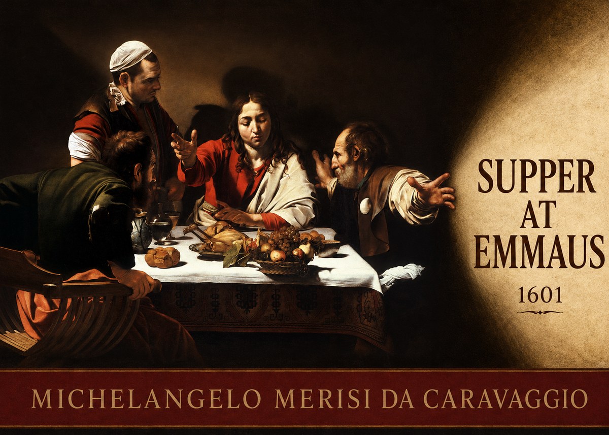Michelangelo Merisi da Caravaggio Supper at Emmaus No4 - Affiche