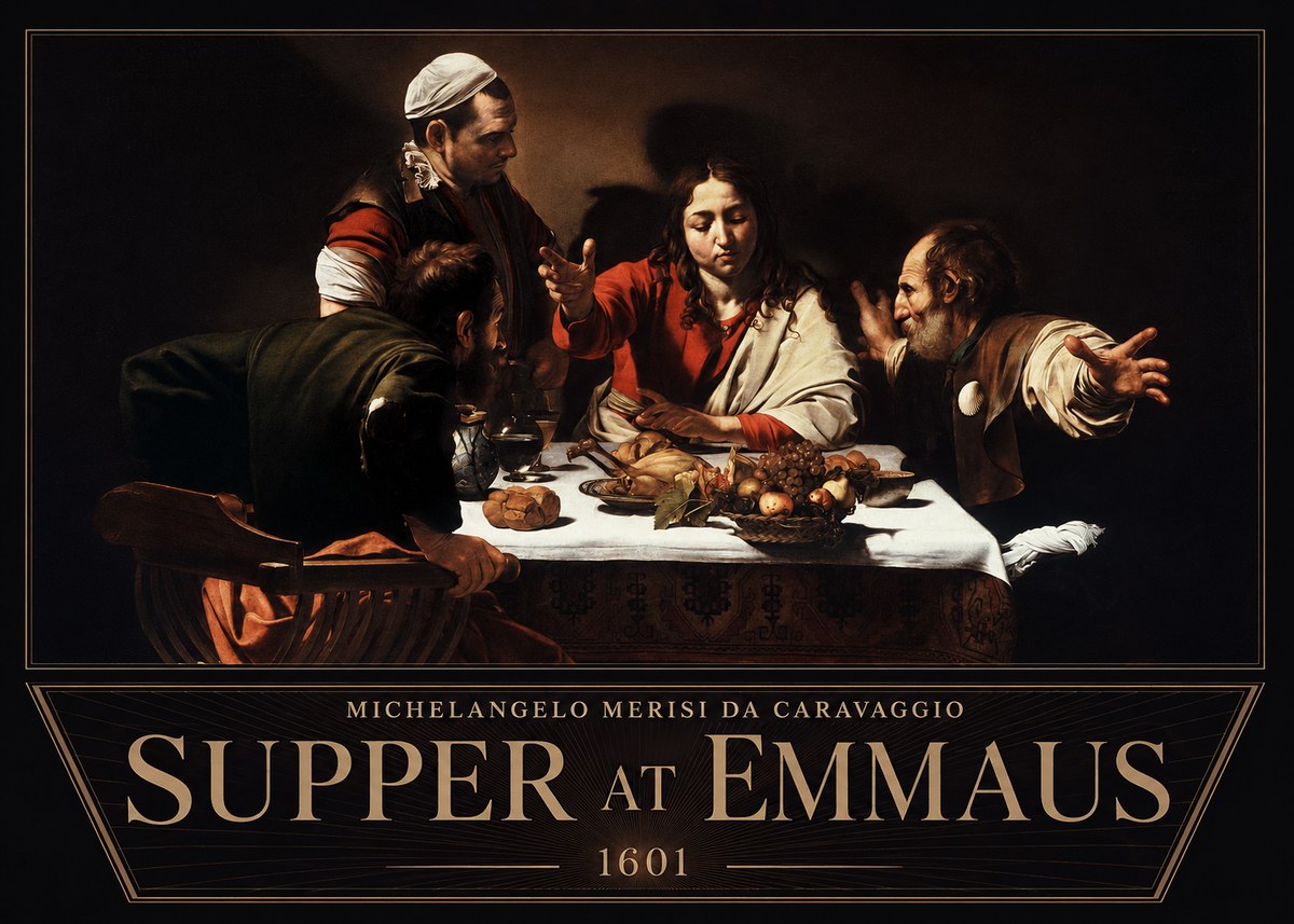Michelangelo Merisi da Caravaggio Supper at Emmaus No6 - Affiche
