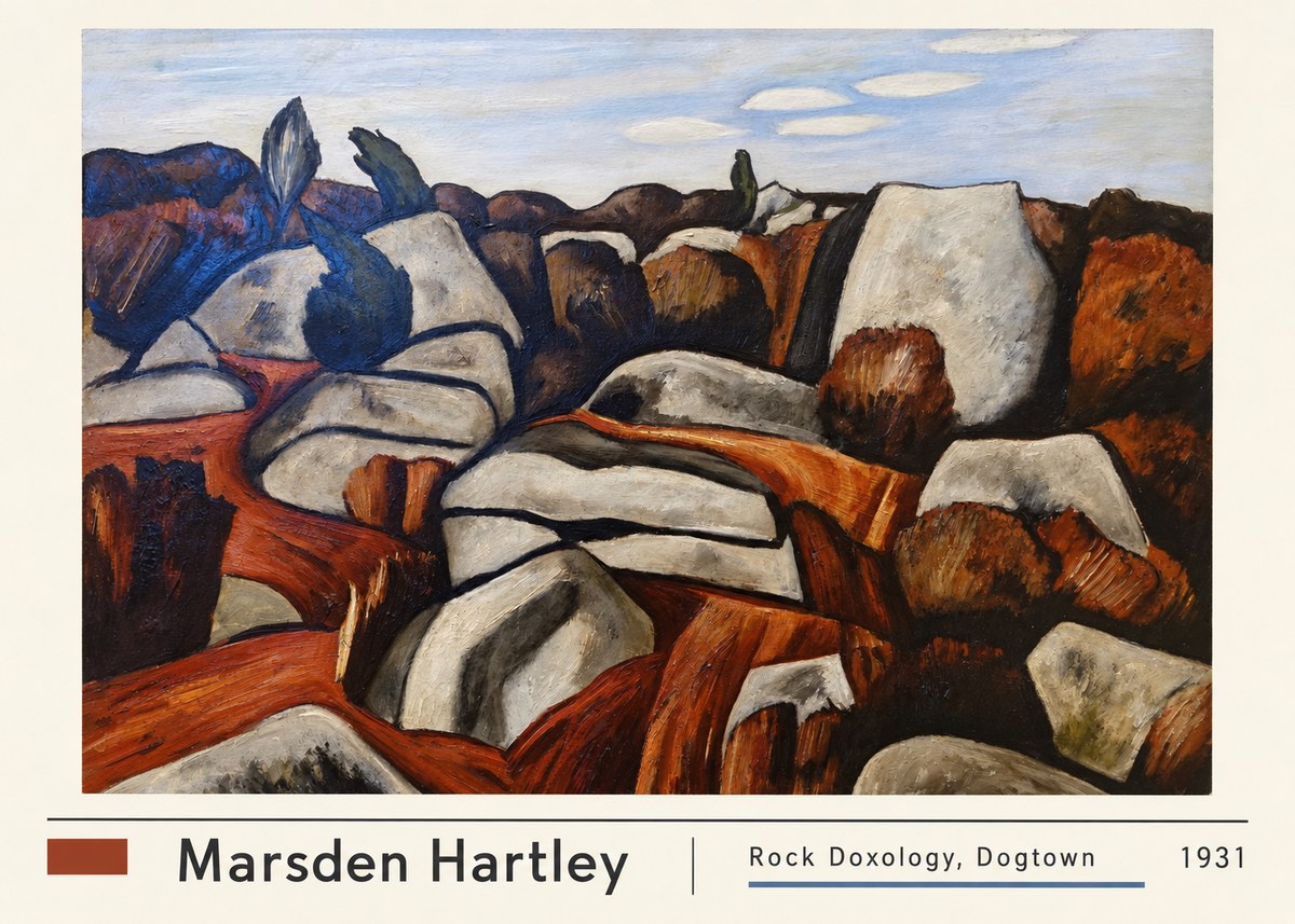 Marsden Hartley Rock Doxology, Dogtown No2 - Affiche