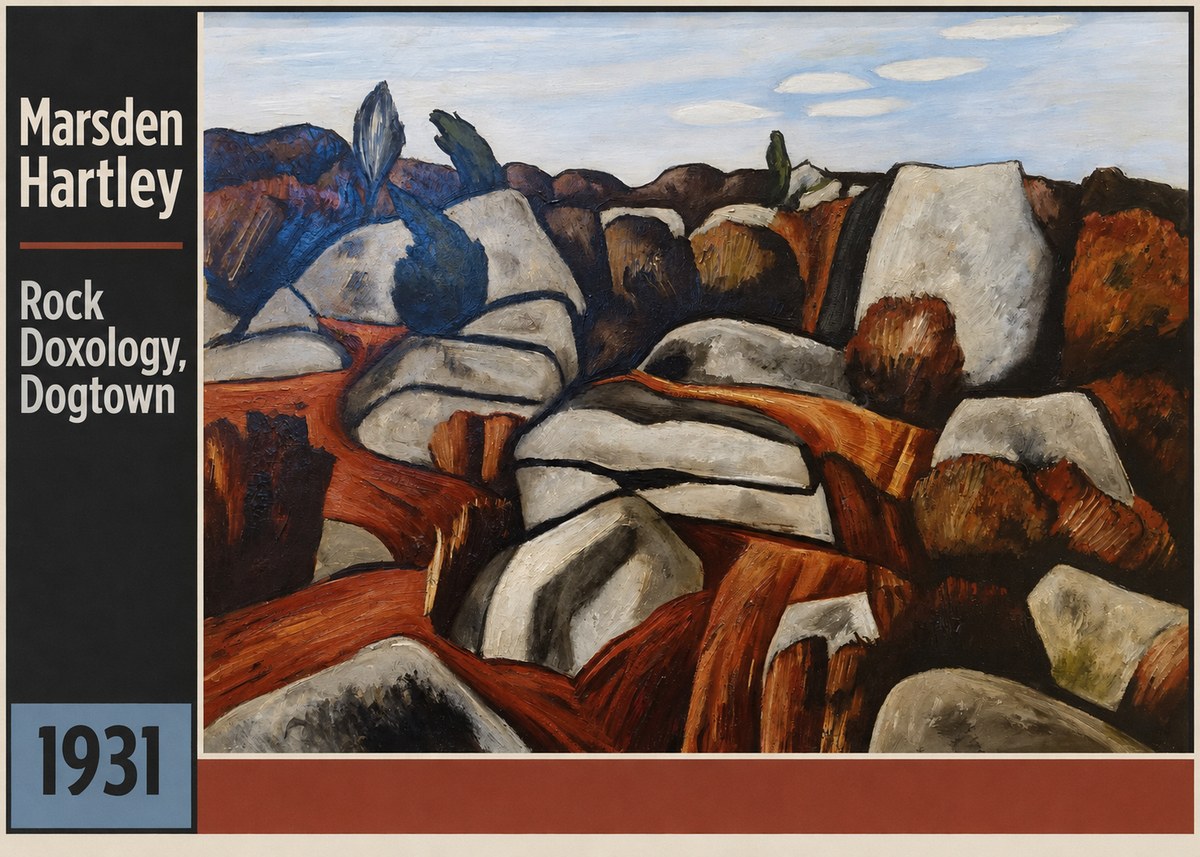Marsden Hartley Rock Doxology, Dogtown No3 - Affiche