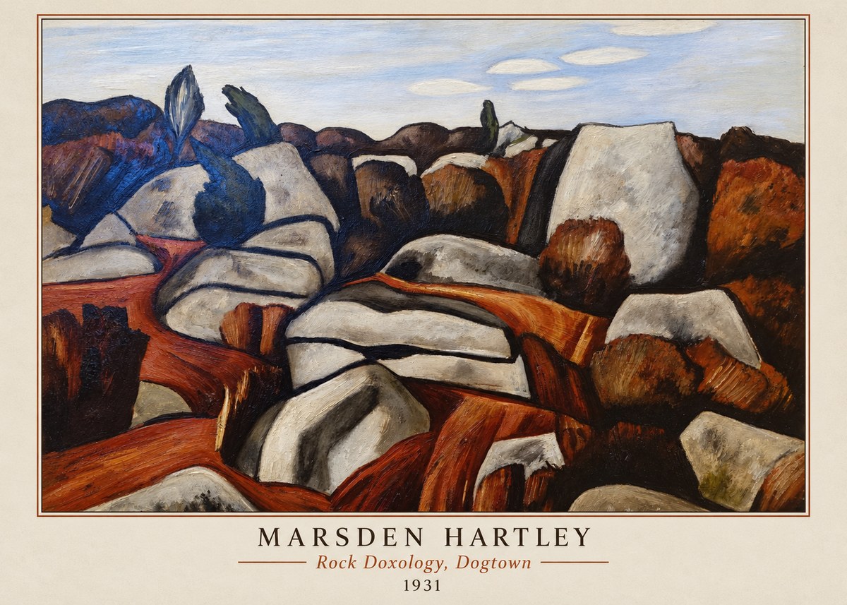 Marsden Hartley Rock Doxology, Dogtown No4 - Affiche