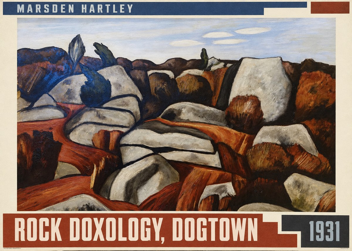 Marsden Hartley Rock Doxology, Dogtown No5 - Affiche