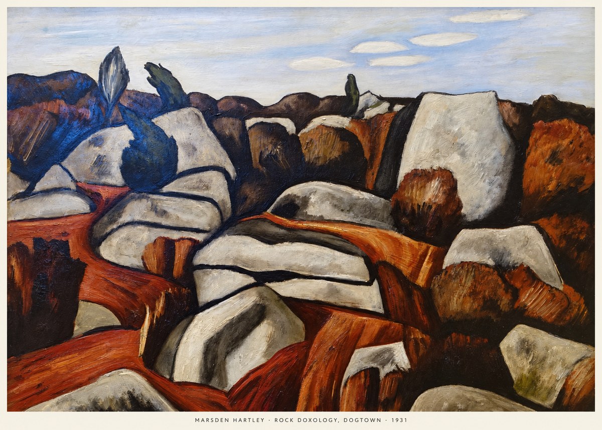Marsden Hartley Rock Doxology, Dogtown No6 - Affiche