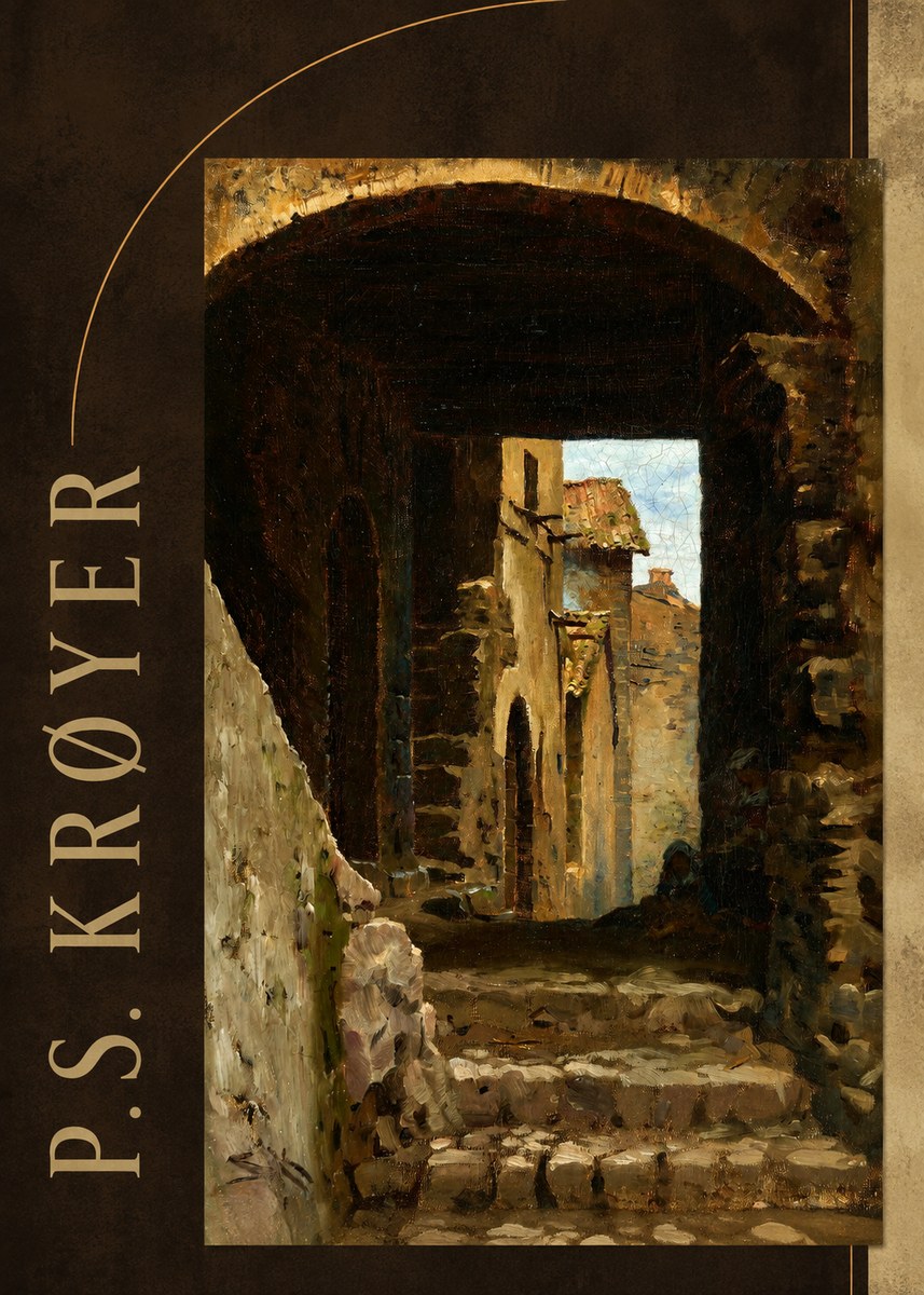 P.S. Krøyer Archway in an Italian Street No2 - Affiche