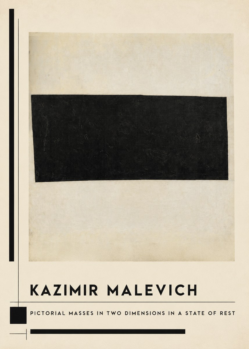 Kazimir Malevich Pictorial Masses in Two Dimensions in a State of Rest No1 - Affiche