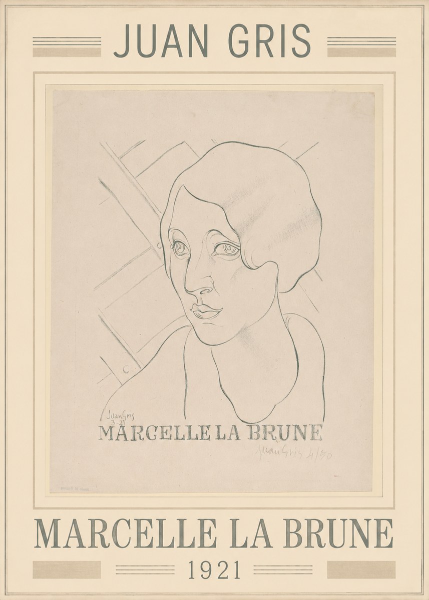 Juan Gris Marcelle La Brune I No1 - Affiche
